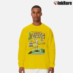Men’s 1999 Silver Surfer Marvel Origin Universal Studios Long-Sleeve Shirt in yellow | Sleek, Lightweight, Year-Round Wear