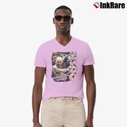 Men’s 1999 Sisqo The Thong Song Unleash The Dragon 90s Music V-Neck Tee in light pink | Sharp, Breathable, Everyday Staple