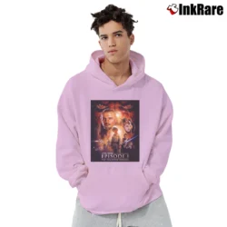 Men’s 1999 Star Wars Episode 1 Phantom Menace Promo Pullover Hoodie in light pink | Cozy, Durable, Modern Fit