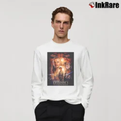 Men’s 1999 Star Wars Episode 1 Phantom Menace Promo Long-Sleeve Shirt in white | Sleek, Lightweight, Year-Round Wear