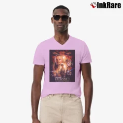 Men’s 1999 Star Wars Episode 1 Phantom Menace Promo V-Neck Tee in light pink | Sharp, Breathable, Everyday Staple