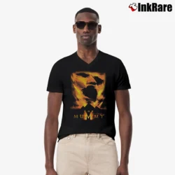 Men’s 1999 The Mummy Horror Promo V-Neck Tee in black | Sharp, Breathable, Everyday Staple