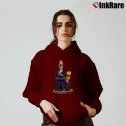 Women’s 1999 The Simpsons Homer Bart Cartoon Character Cozy Hoodie in maroon | Warm, Structured, Stylish