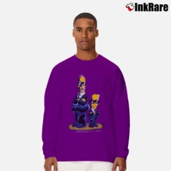 Men’s 1999 The Simpsons Homer Bart Cartoon Character Long-Sleeve Shirt in purple | Sleek, Lightweight, Year-Round Wear