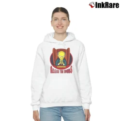 Women’s 1999 The Simpsons Mr. Burns Release the Hounds Cozy Hoodie in white | Warm, Structured, Stylish