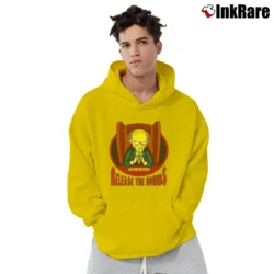 Men’s 1999 The Simpsons Mr. Burns Release the Hounds Pullover Hoodie in yellow | Cozy, Durable, Modern Fit
