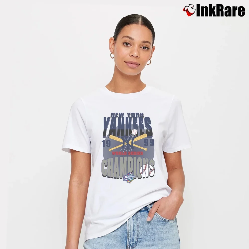 Women’s 1999s New York Yankees World Series Champions Signature T-Shirt in white | Soft, Flattering Fit