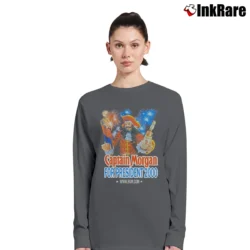 Women’s 2000 Captain Morgan For President Parody Long-Sleeve Top in charcoal | Sleek, Versatile, All-Season