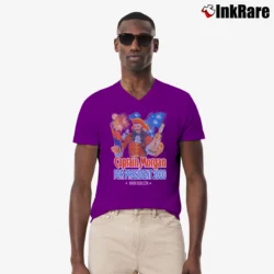 Men’s 2000 Captain Morgan For President Parody V-Neck Tee in purple | Sharp, Breathable, Everyday Staple