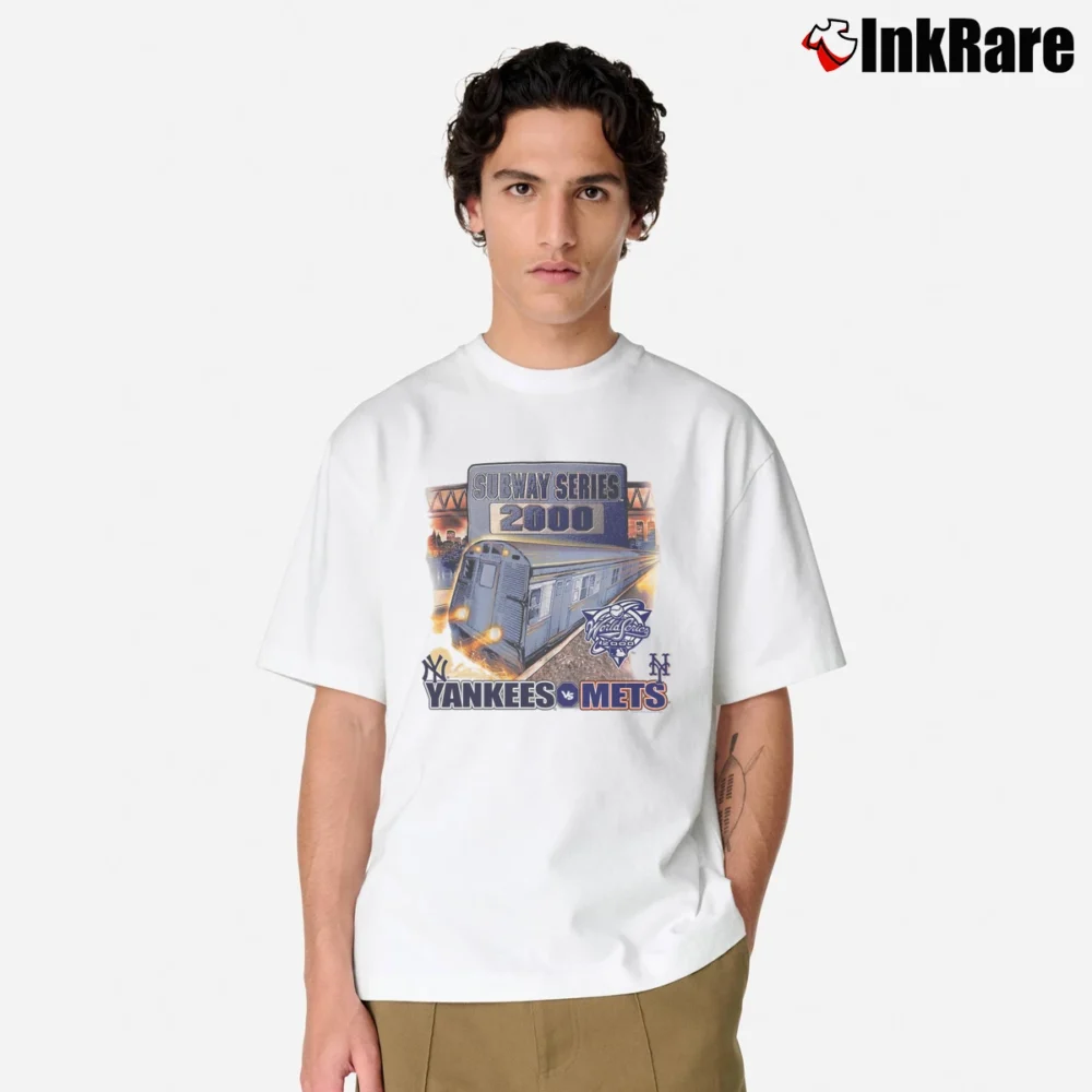 Men’s 2000 Subway Series New York Yankees New York Mets Classic T-Shirt in white | Soft, Breathable Everyday Wear