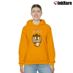 Women’s 2000 Taz Tasmanian Devil Looney Tunes Cozy Hoodie in orange | Warm, Structured, Stylish
