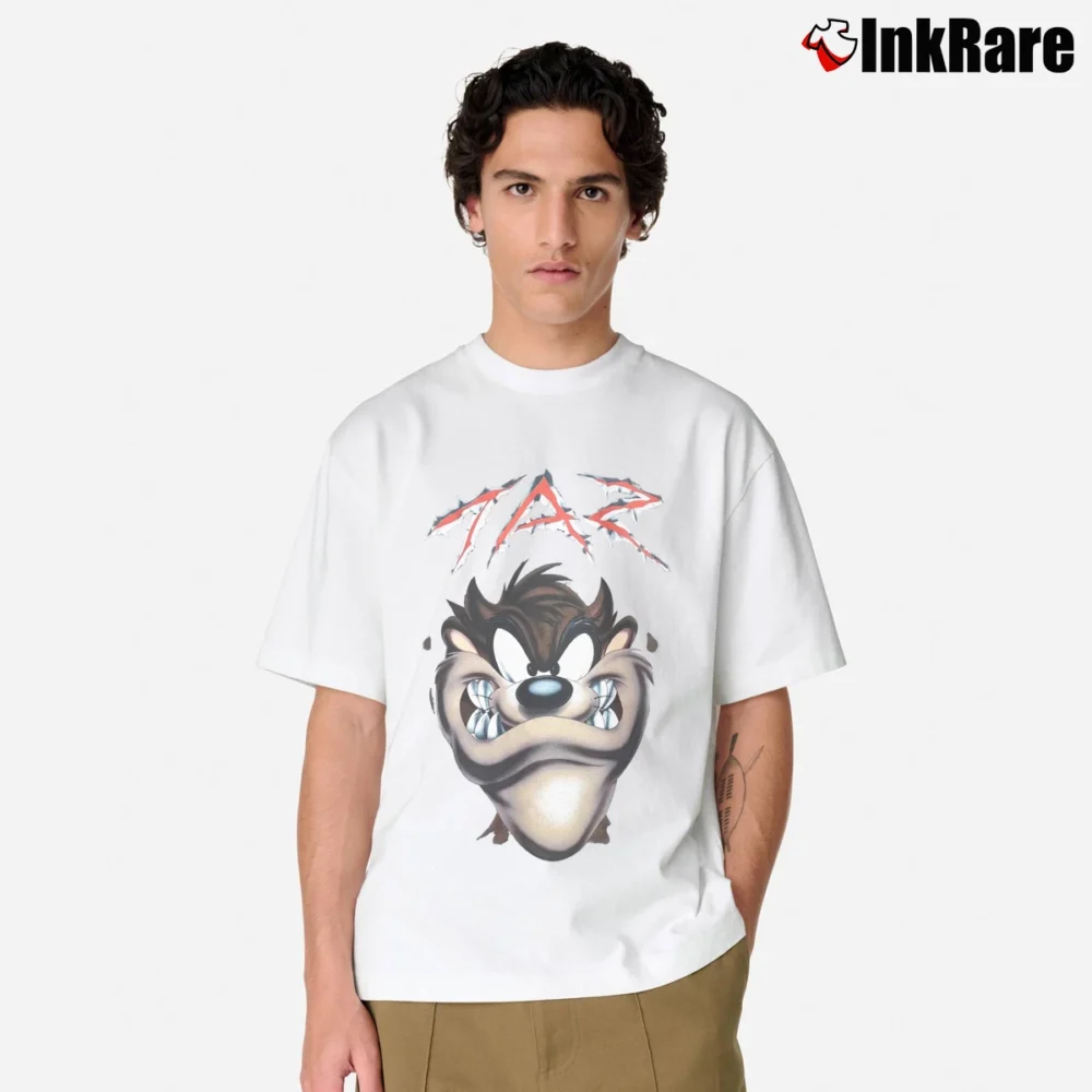 Men’s 2000 Taz Tasmanian Devil Looney Tunes Classic T-Shirt in white | Soft, Breathable Everyday Wear