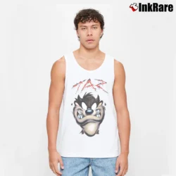 Men’s 2000 Taz Tasmanian Devil Looney Tunes Tank Top in white | Breathable, Active-Friendly Design