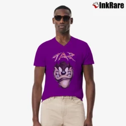 Men’s 2000 Taz Tasmanian Devil Looney Tunes V-Neck Tee in purple | Sharp, Breathable, Everyday Staple