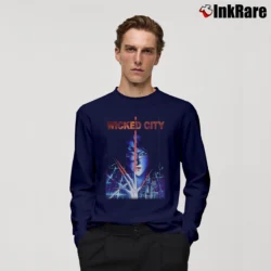 Men’s 2000 Wicked City Anime Mars Colony Long-Sleeve Shirt in navy | Sleek, Lightweight, Year-Round Wear