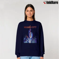 Women’s 2000 Wicked City Anime Mars Colony Relaxed Sweatshirt in navy | Soft, Laid-Back Vibe