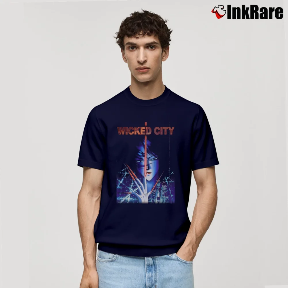 Men’s 2000 Wicked City Anime Mars Colony Classic T-Shirt in navy | Soft, Breathable Everyday Wear