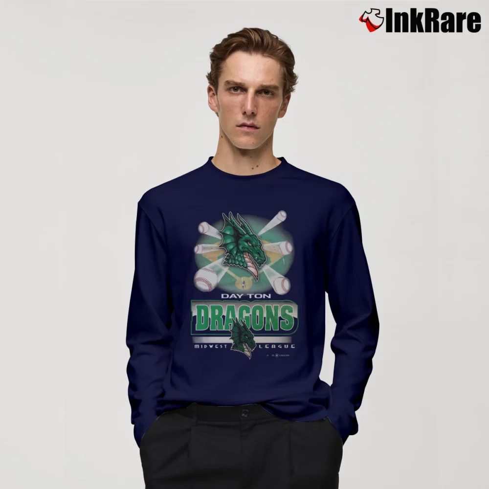 Men’s 2000s Dayton Dragons Baseball Long-Sleeve Shirt in navy | Sleek, Lightweight, Year-Round Wear