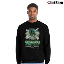 Men’s 2000s Dayton Dragons Baseball Crewneck Sweatshirt in black | Cozy Fabric, Clean Style