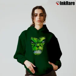 Women’s 2000s Incredible Hulk Marvel Classic Cartoon Cozy Hoodie in forest green | Warm, Structured, Stylish