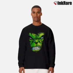 Men’s 2000s Incredible Hulk Marvel Classic Cartoon Long-Sleeve Shirt in black | Sleek, Lightweight, Year-Round Wear