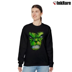 Women’s 2000s Incredible Hulk Marvel Classic Cartoon Relaxed Sweatshirt in black | Soft, Laid-Back Vibe