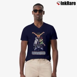 Men’s 2000s Mudvayne Graphic V-Neck Tee in navy | Sharp, Breathable, Everyday Staple