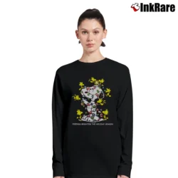 Women’s 2000s Peanuts Snoopy Christmas Friends Brighten The Holiday Season Long-Sleeve Top in black | Sleek, Versatile, All-Season