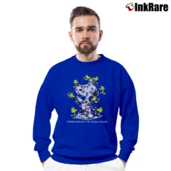 Men’s 2000s Peanuts Snoopy Christmas Friends Brighten The Holiday Season Crewneck Sweatshirt in royal blue | Cozy Fabric, Clean Style