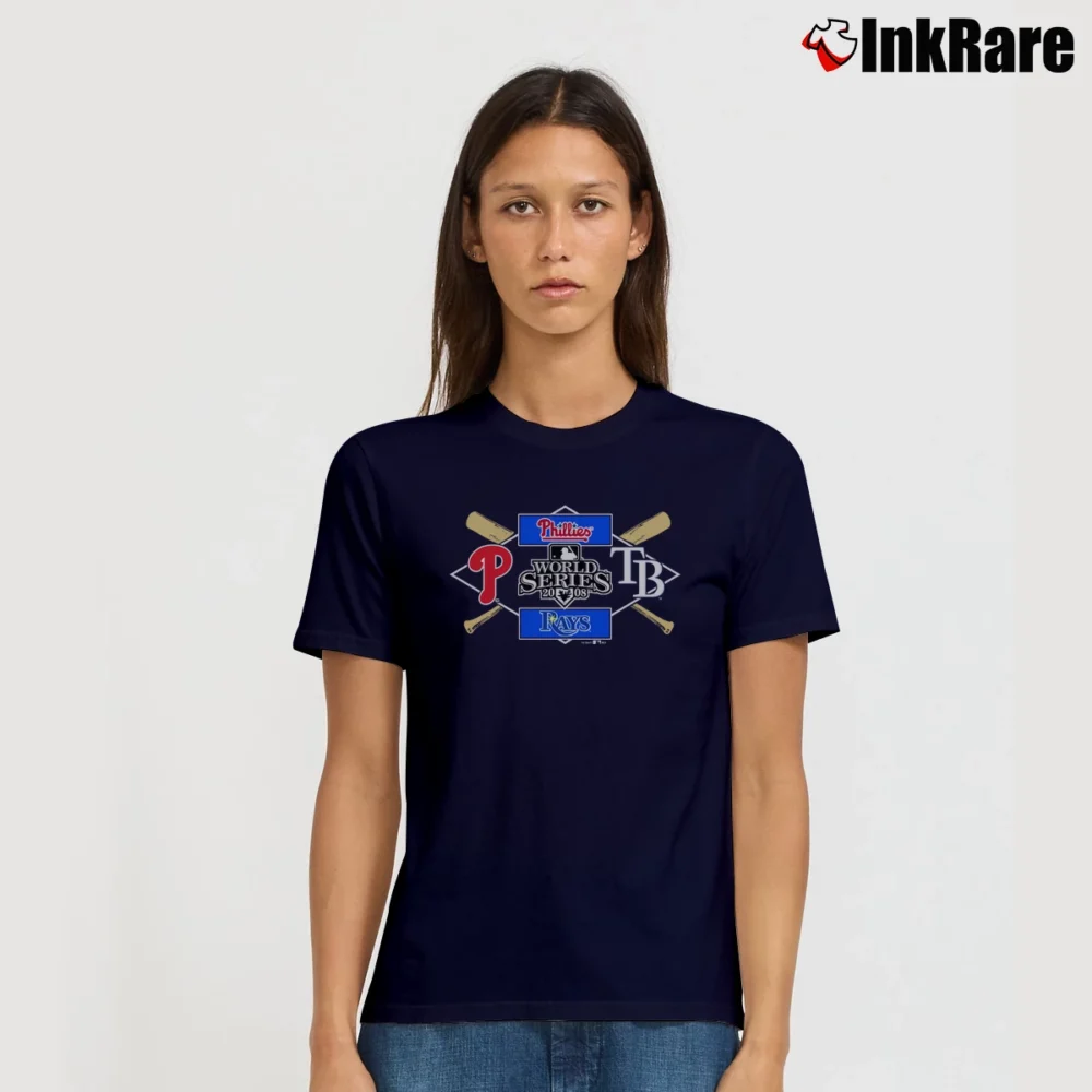 Women’s 2000s Philadelphia Phillies 2008 World Series Graphic Signature T-Shirt in navy | Soft, Flattering Fit