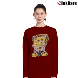 Women’s 2000s Spongebob Gangster Pants Vintage Style Long-Sleeve Top in maroon | Sleek, Versatile, All-Season