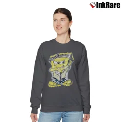 Women’s 2000s Spongebob Gangster Pants Vintage Style Relaxed Sweatshirt in charcoal | Soft, Laid-Back Vibe