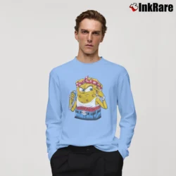 Men’s 2000s Spongebob Squarepants Rap Hip Hop Bootleg Style Long-Sleeve Shirt in light blue | Sleek, Lightweight, Year-Round Wear