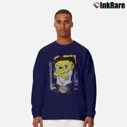 Men’s 2000s Swag Spongebob Squarepants Patrick Starfish Squidward Cartoon Animation Long-Sleeve Shirt in navy | Sleek, Lightweight, Year-Round Wear