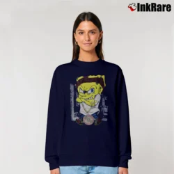 Women’s 2000s Swag Spongebob Squarepants Patrick Starfish Squidward Cartoon Animation Relaxed Sweatshirt in navy | Soft, Laid-Back Vibe