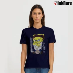 Women’s 2000s Swag Spongebob Squarepants Patrick Starfish Squidward Cartoon Animation Signature T-Shirt in navy | Soft, Flattering Fit