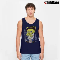 Men’s 2000s Swag Spongebob Squarepants Patrick Starfish Squidward Cartoon Animation Tank Top in navy | Breathable, Active-Friendly Design