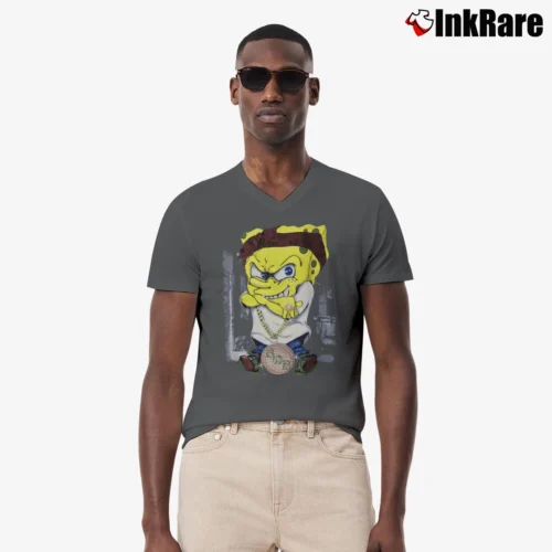 2000s Swag Spongebob Squarepants Patrick Starfish Squidward Cartoon Animation Men’s V-Neck Tee in charcoal – Modern Essential Men’s 2000s Swag Spongebob Squarepants Patrick Starfish Squidward Cartoon Animation V-Neck Tee in charcoal | Sharp, Breathable, Everyday Staple