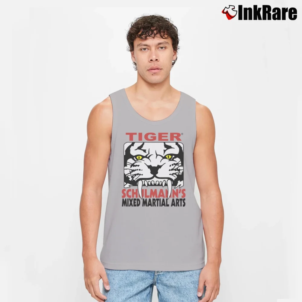 Men’s 2000s Tiger Schulmann's Mixed Martial Arts School Graphic Tank Top in sport grey | Breathable, Active-Friendly Design