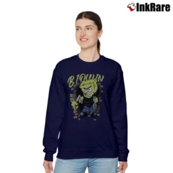 Women’s 2000s Y2k Gangster Spongebob Distressed Rap Hip Hop Cartoon Relaxed Sweatshirt in navy | Soft, Laid-Back Vibe