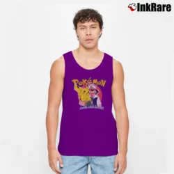 Men’s 2001 Ash And Pikachu Nintendo Pokemon Tank Top in purple | Breathable, Active-Friendly Design