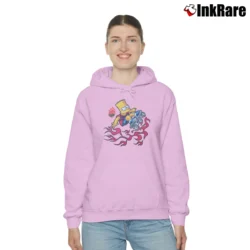 Women’s 2001 Bart Simpson Skateboard The Simpsons Cozy Hoodie in light pink | Warm, Structured, Stylish
