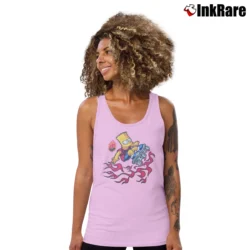 Women’s 2001 Bart Simpson Skateboard The Simpsons Tank Top in light pink | Lightweight, Movement-Friendly