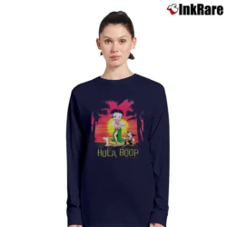 Women’s 2002 Betty Boop Hula Boop Cartoon Graphic Long-Sleeve Top in navy | Sleek, Versatile, All-Season