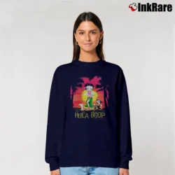 Women’s 2002 Betty Boop Hula Boop Cartoon Graphic Relaxed Sweatshirt in navy | Soft, Laid-Back Vibe