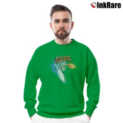 Men’s 2002 Silver Surfer Marvel Comics Superhero Crewneck Sweatshirt in irish green | Cozy Fabric, Clean Style