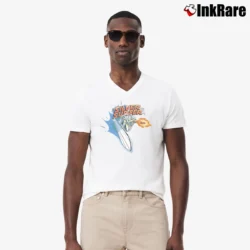 Men’s 2002 Silver Surfer Marvel Comics Superhero V-Neck Tee in white | Sharp, Breathable, Everyday Staple