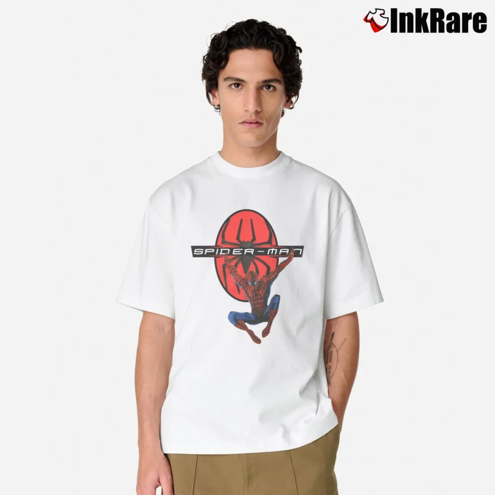 Men’s 2002 Spiderman Marvel Comics Movie Classic T-Shirt in white | Soft, Breathable Everyday Wear