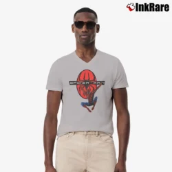 Men’s 2002 Spiderman Marvel Comics Movie V-Neck Tee in sport grey | Sharp, Breathable, Everyday Staple
