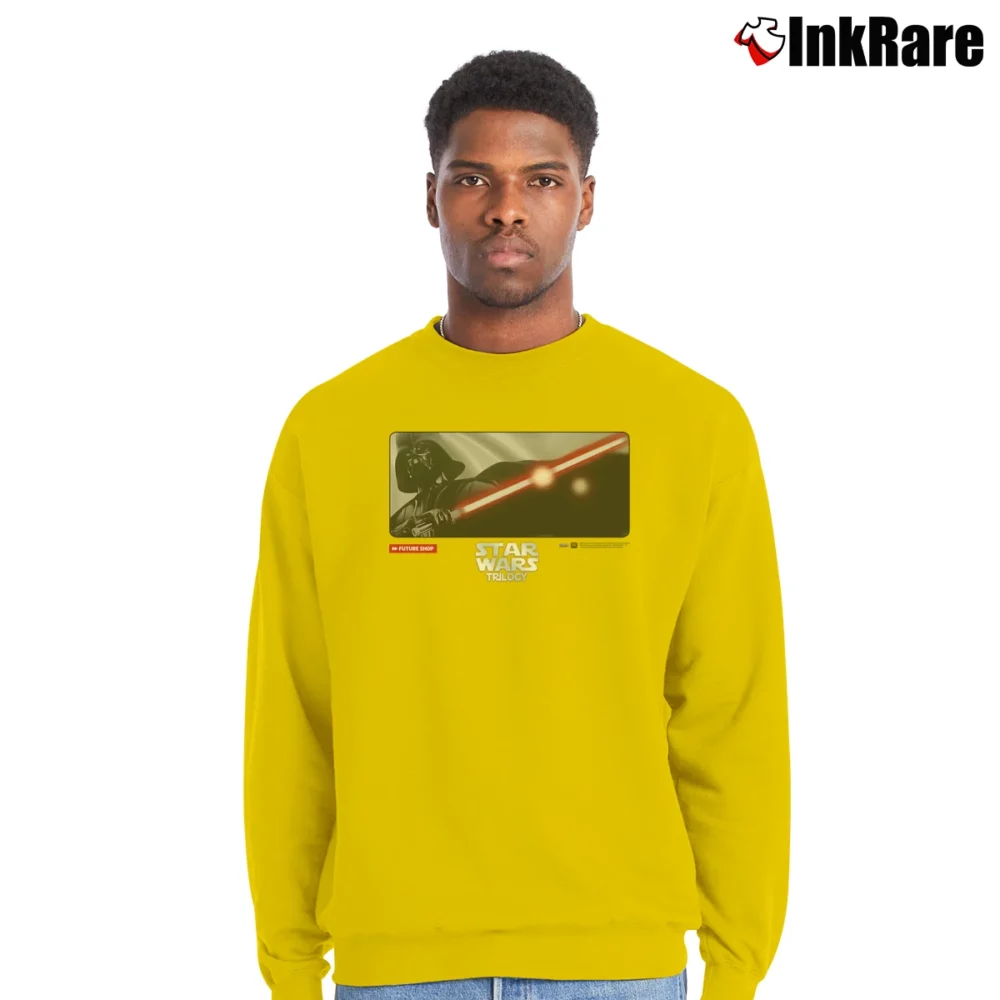 Men’s 2004 Star Wars Trilogy Darth Vader Promo Crewneck Sweatshirt in yellow | Cozy Fabric, Clean Style